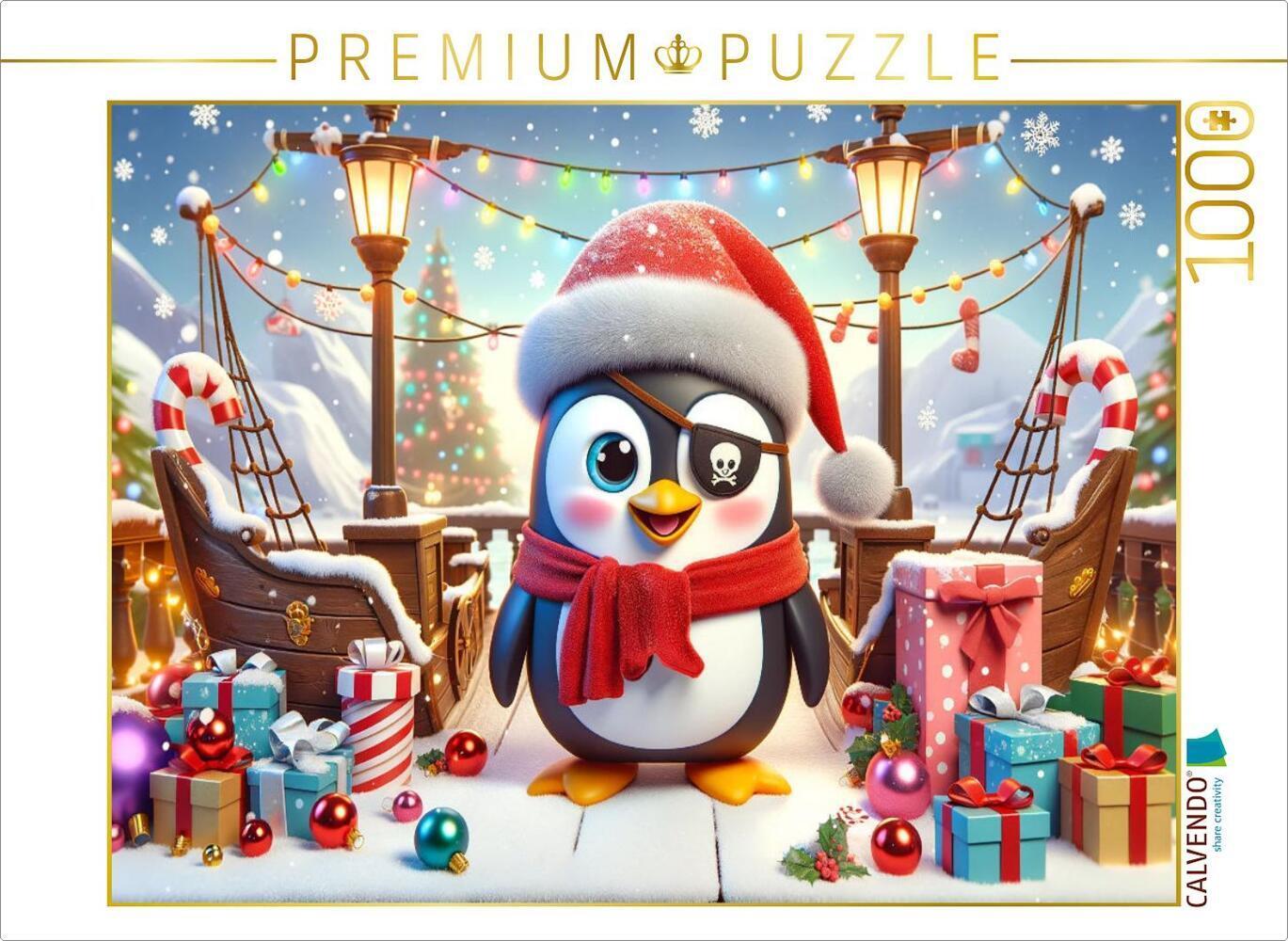 CALVENDO Puzzle Weihnachtsfreude auf dem Piratenschiff | 1000 Teile Lege-Größe 64x48cm Foto-Puzzle f