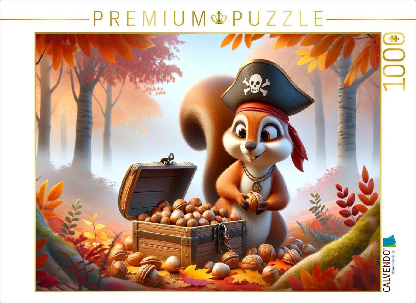 CALVENDO Puzzle Versteckte Schätze im nebligen Herbstwald | 1000 Teile Lege-Größe 64x48cm Foto-Puzzl