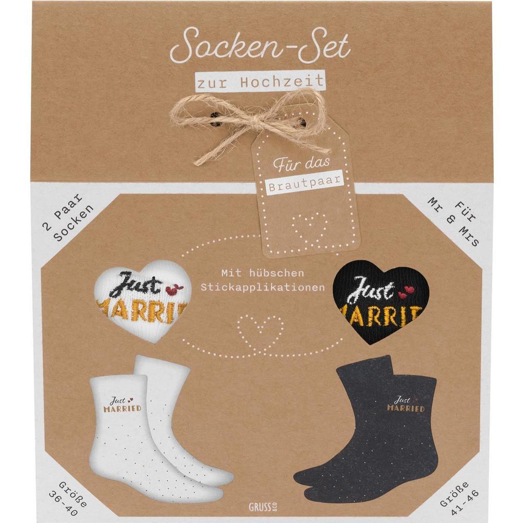 GRUSS & CO Socken-Set Motiv "Just married"