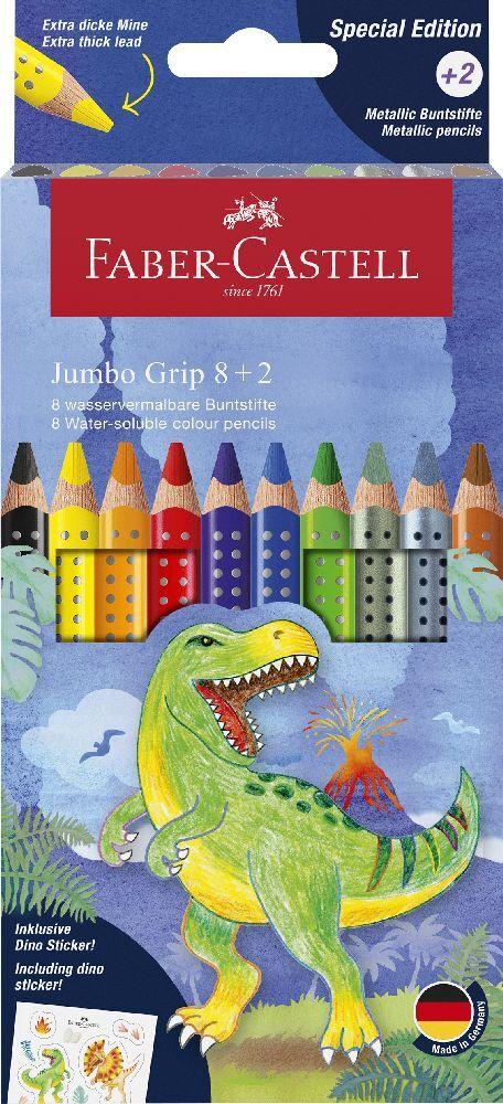 Buntstift Jumbo Grip Dino 8+2 Kartonetui