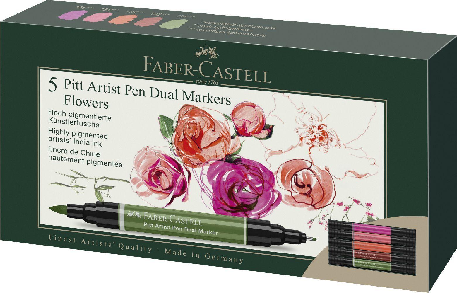 Tuschestift PAP Dual Marker 5x Flowers