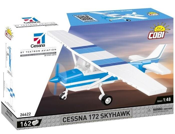 COBI 26622 - Cessna 172 Skyhawk-White-Blue, Maßstab 1:48, Bausatz, 162 Teile