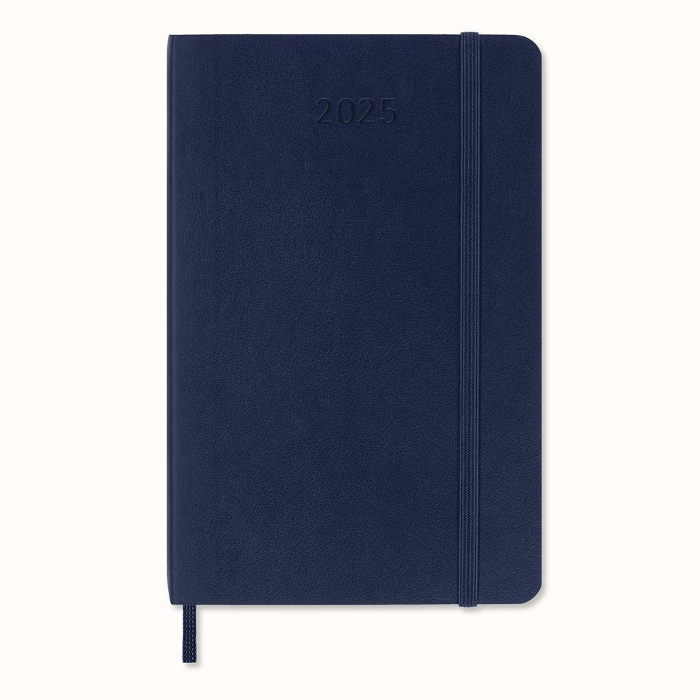 Moleskine 12 Monate Tageskalender 2025, Pocket/A6, 1 Tag = 1 Seite, Weicher Einband, Saphir