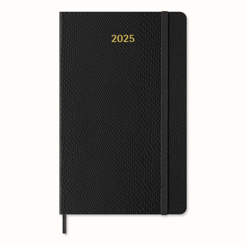 Moleskine Precious & Ethical 12 Monate Wochen Notizkalender 2025, L/A5, Liniert, Weicher Einband, Mamba Schwarz mit Box