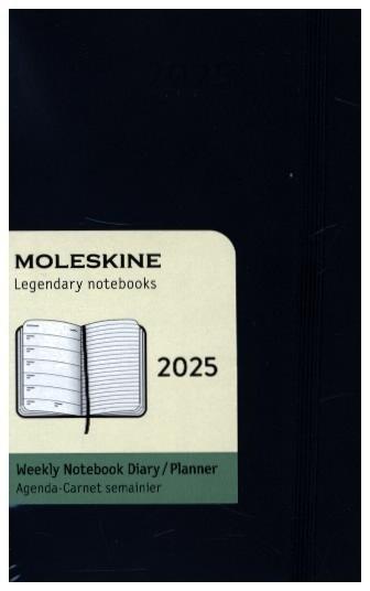 Moleskine 12 Monate Wochen Notizkalender 2025, Pocket/A6, 1 Wo = 1 Seite, rechts linierte Seite, Weicher Einband, Saphir