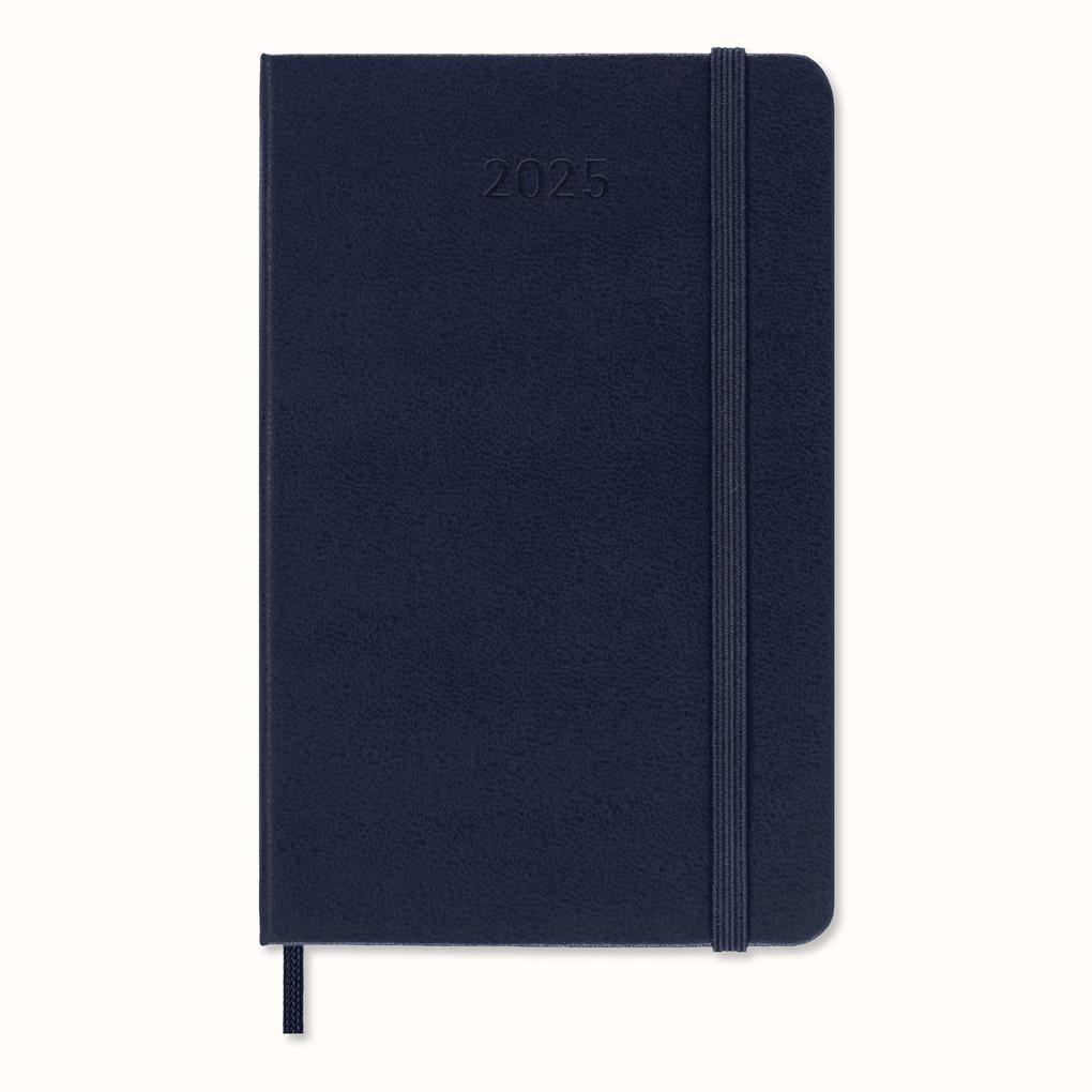 Moleskine 12 Monate Tageskalender 2025, Pocket/A6, 1 Tag = 1 Seite, Fester Einband, Saphir