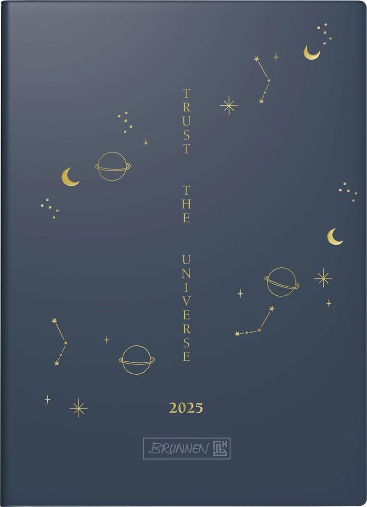 Brunnen 1073112015 Taschenkalender Modell 731 (2025) "Universe"| 2 Seiten = 1 Woche| A6| 144 Seiten| Grafik-Einband| dunkelblau