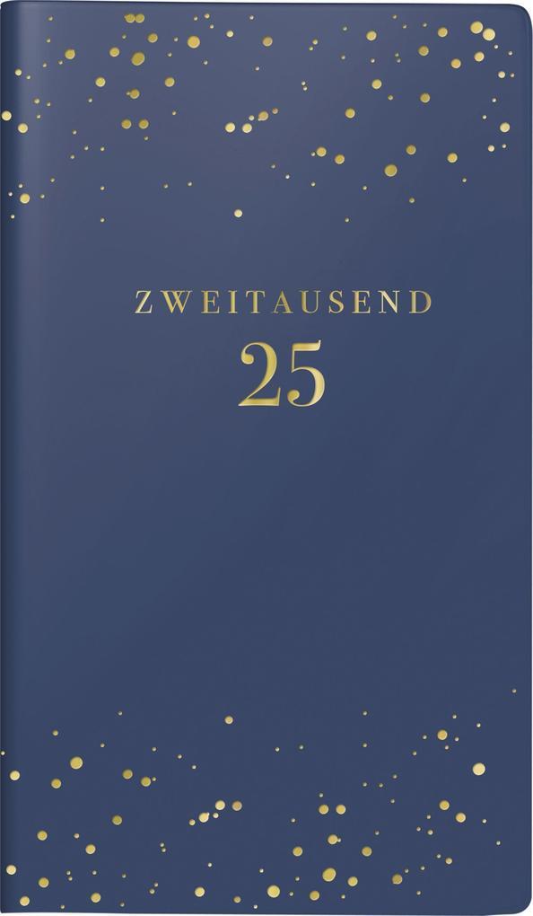 rido/idé 7016915045 Taschenkalender Modell Taschenplaner int. (2025) "Starry Night"| 2 Seiten = 1 Woche| A6| 144 Seiten| Kunstleder-Einband Trend| flexibel| dunkelblau