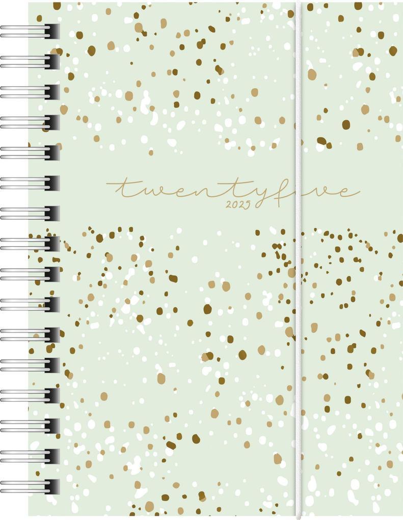 rido/idé 7013102025 Taschenkalender Modell perfect/Technik I (2025) "Confetti"| 2 Seiten = 1 Woche| A6| 160 Seiten| PP-Einband| mint