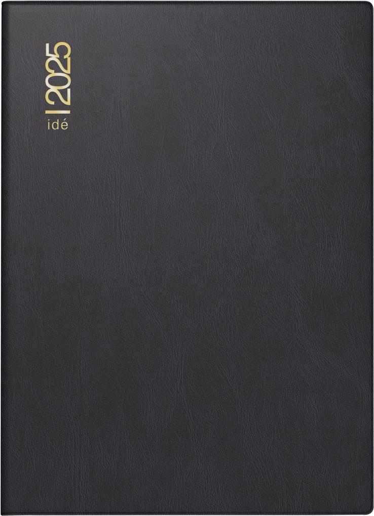 rido/idé 7013202905 Taschenkalender Modell perfect/Technik I (2025)| 2 Seiten = 1 Woche| A6| 144 Seiten| Kunststoff-Einband| schwarz