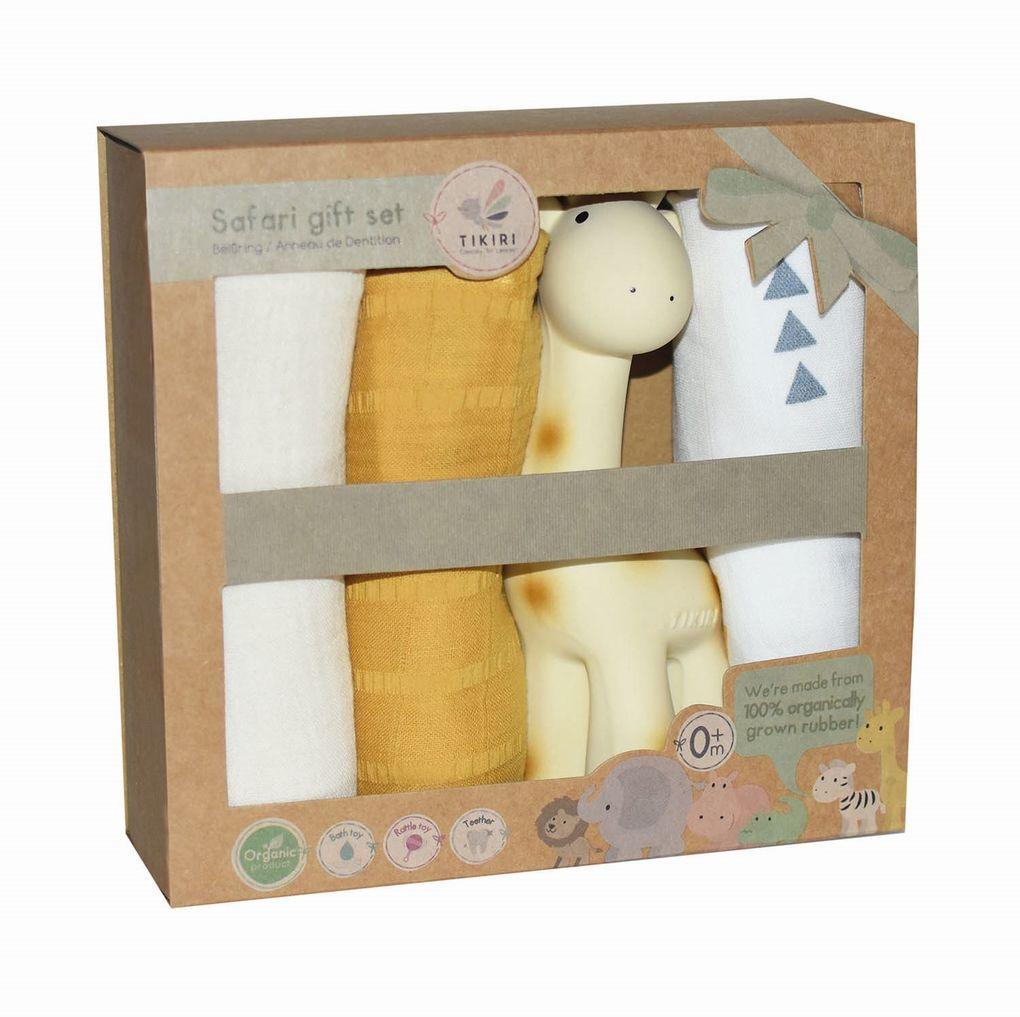 Tikiri - Geschenkset Giraffe mit Rassel Giraffe