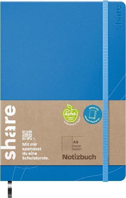 share Notizbuch A5 punktkariert hellblau