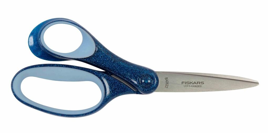 Fiskars Schulschere ab 12 Jahre, 18 cm glitter blau Linkshänder