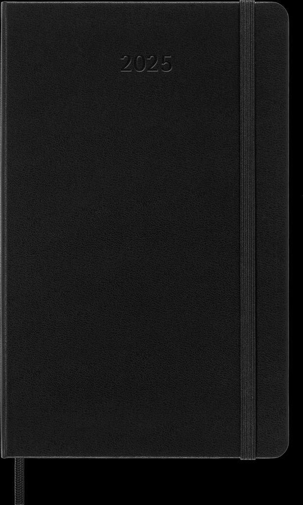 Moleskine Classic 12 Month 2025 Weekly Vertical Planner, Hard Cover, Large (5" x 8.25"), Black, 144 pages