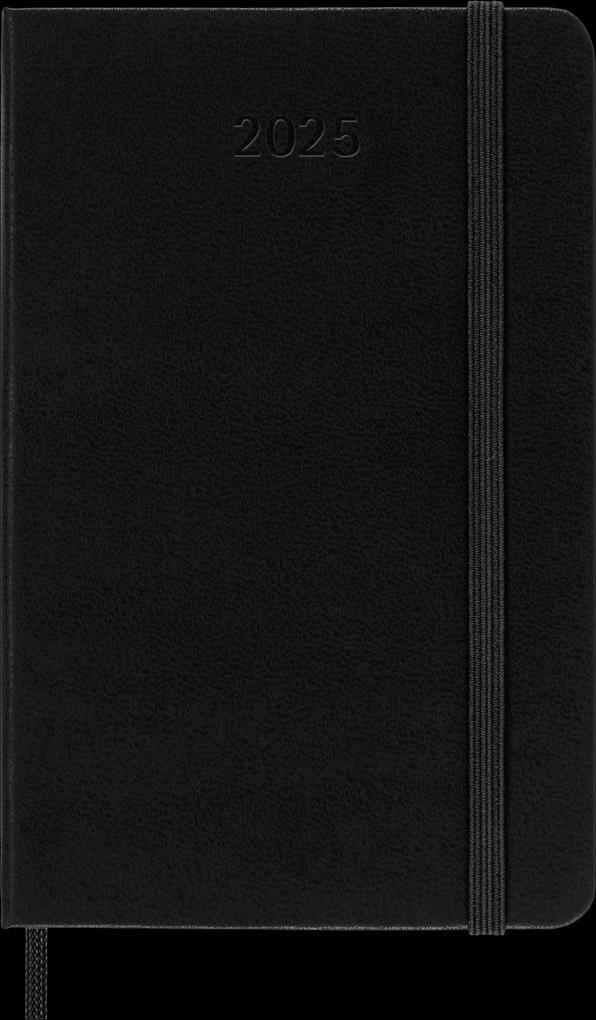 Moleskine Classic 12 Month 2025 Weekly Horizontal Planner, Hard Cover, Pocket (3.5" x 5.5"), Black, 144 pages