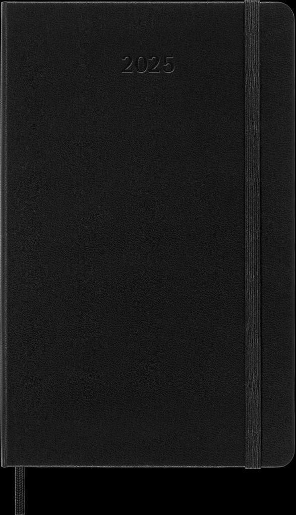 Moleskine Classic 12 Month 2025 Weekly Horizontal Planner, Hard Cover, Large (5" x 8.25"), Black, 144 pages