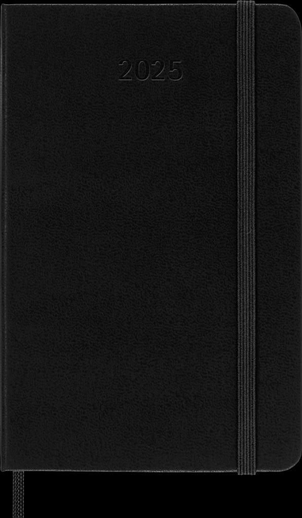 Moleskine Classic 12 Month 2025 Weekly Vertical Planner, Hard Cover, Pocket (3.5" x 5.5"), Black, 144 pages