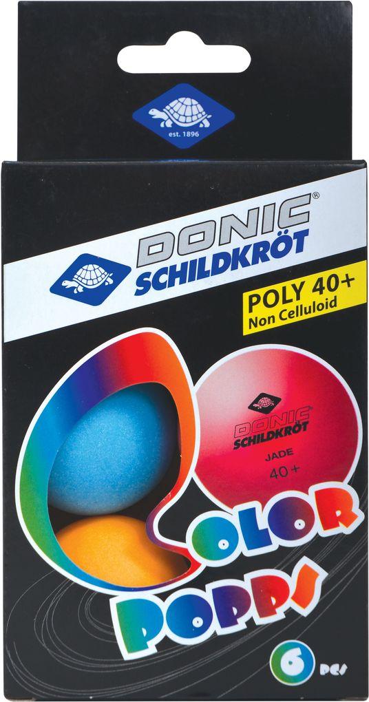 Donic-Schildkröt - Tischtennisball Colour Popps, 6 farbige Bälle in Poly 40+ Qualität