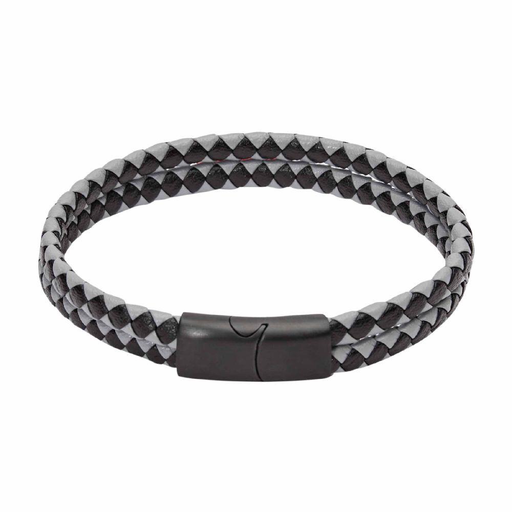 Armband - "VIRO" - Leder doppelt - schwarz