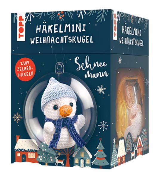 Häkelmini-Weihnachtskugel Häkelset Schneemann