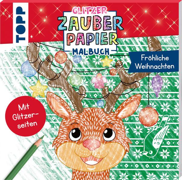 Glitzer Zauberpapier Malbuch Fröhliche Weihnachten