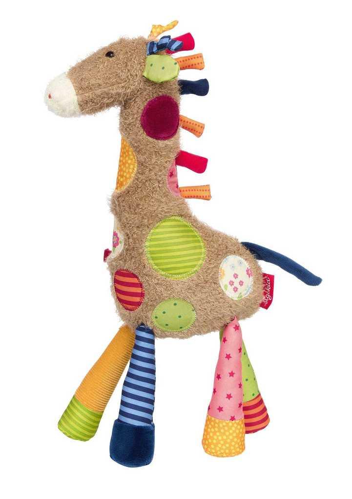 sigikid 42837 - Giraffe Patchwork Sweety Kinderbunt, Plüsch 36 cm