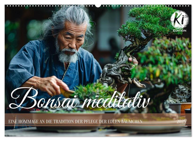 Bonsai meditativ (Wandkalender 2025 DIN A2 quer), CALVENDO Monatskalender