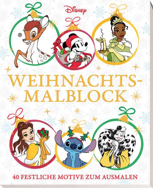 Disney: Weihnachtsmalblock: 40 festliche Motive zum Ausmalen