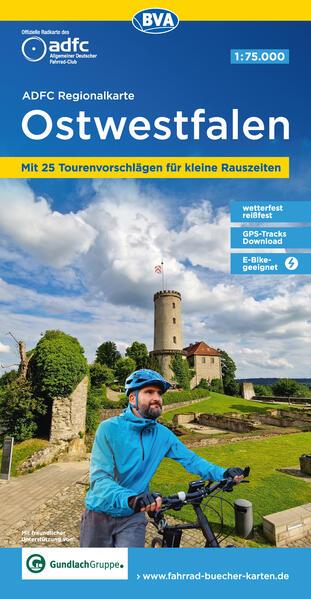 ADFC-Regionalkarte Ostwestfalen, 1:75.000, mit Tagestourenvorschlägen, reiß- und wetterfest, E-Bike-geeignet, GPS-Tracks Download