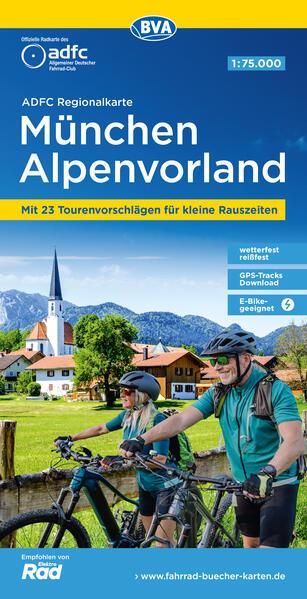 ADFC-Regionalkarte München Alpenvorland, 1:75.000, mit Tagestourenvorschlägen, reiß- und wetterfest, E-Bike-geeignet, GPS-Tracks Download