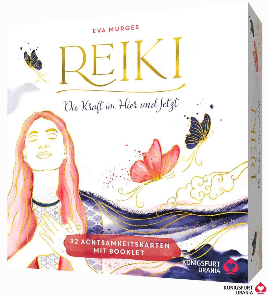 Reiki - Die Kraft im Hier und Jetzt: 32 Achtsamkeitskarten mit Goldfolie und Goldschnitt, Stülpdeckelschachtel mit Goldprägung und 144-seitiges Buch