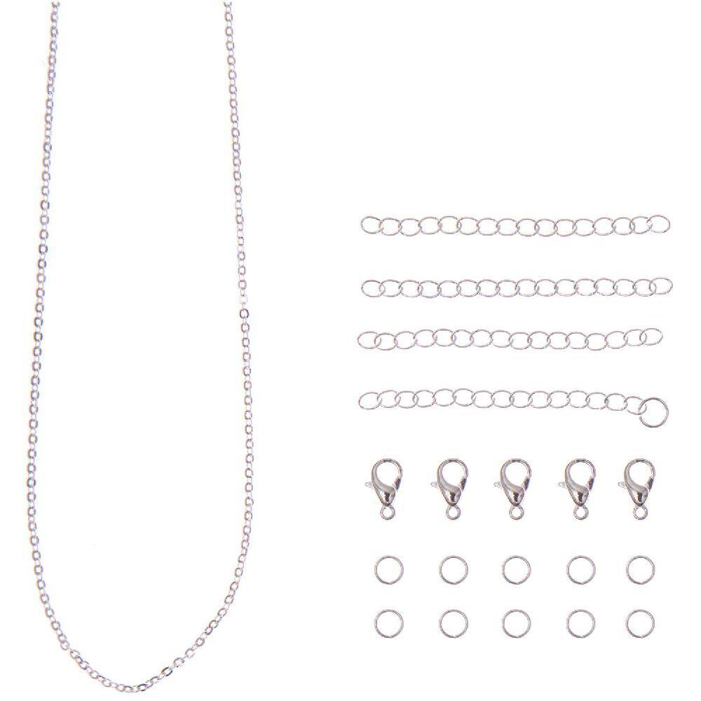 Schmuck Zubehör Set, Verschlüsse, Ketten & Ösen, 19-tlg.