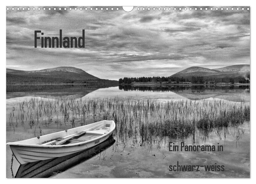 Finnland Panorama in schwarz-weiss (Wandkalender 2025 DIN A3 quer), CALVENDO Monatskalender