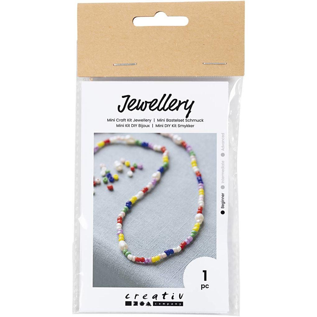 Creativ Company DIY Sets Beads Mini Kreativ Set Schmuck, Süßwasserperlen-Halsketten, Kreativ Box