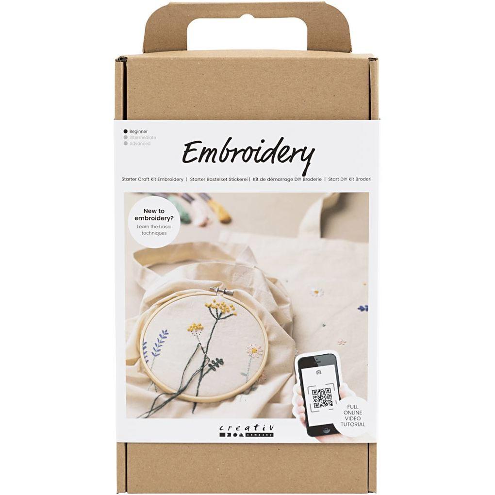 Creativ Company DIY Sets Sticken & Nadelstanzen Starter Kreativ Set Sticken, Blumen, Kreativ Box