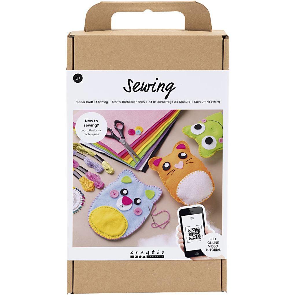 Creativ Company DIY Sets Filz & Fleece Starter Kreativ Set Nähen, Teddybären, Kreativ Box