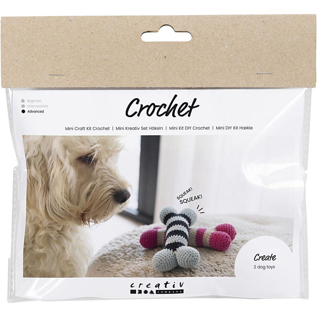 Creativ Company DIY Sets Stricken & Häkeln Mini Kreativ Set Häkeln , Hundeknochen, Kreativ Box