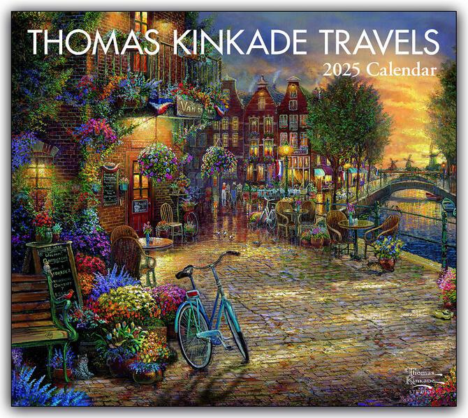 Thomas Kinkade Travels 2025 Deluxe Wall Calendar