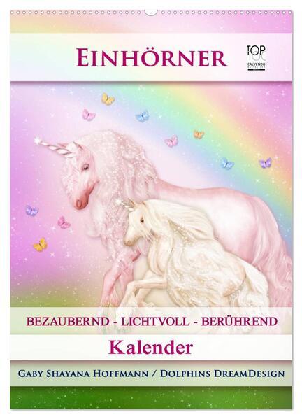 Einhörner - Kalender (Wandkalender 2025 DIN A2 hoch), CALVENDO Monatskalender