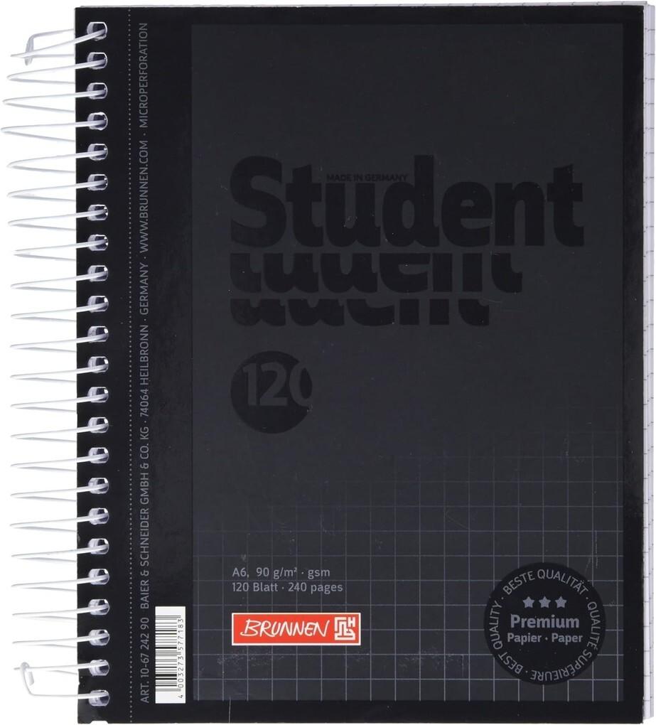 BRUNNEN Collegeblock Premium Student A6 kariert schwarz/onyx