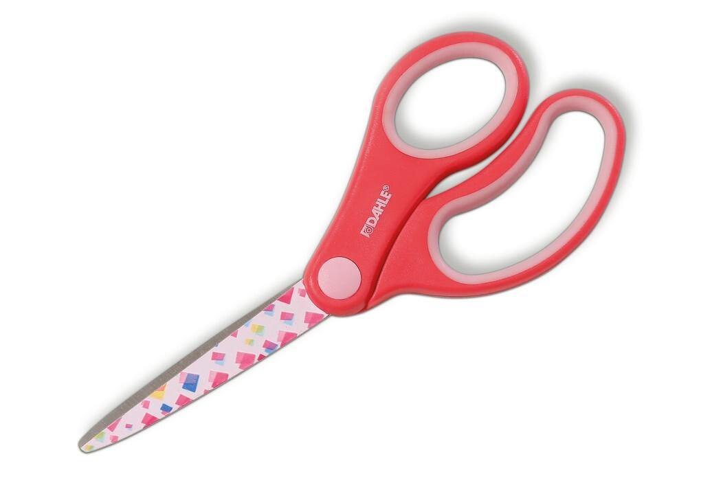 DAHLE Kinderschere Kids spitz 5,5 Zoll, 14 cm, pink Motiv: Confetti, Rechtshänder