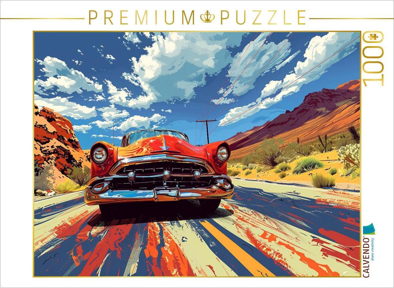 CALVENDO Puzzle Die endlose Autobahn ruft | 1000 Teile Lege-Größe 64x48cm Foto-Puzzle für glückliche