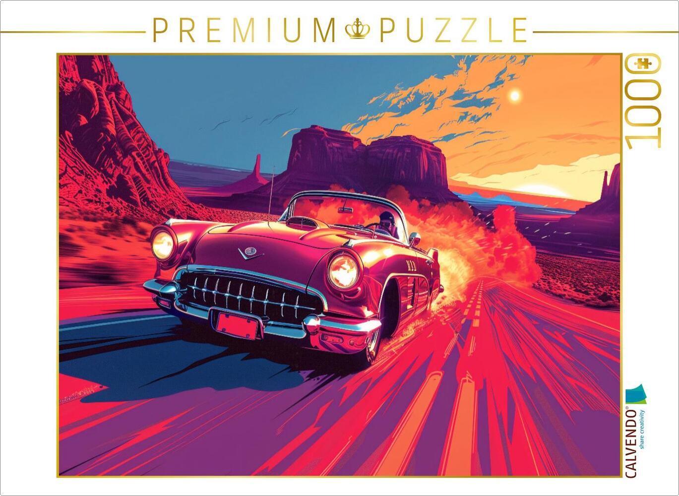 CALVENDO Puzzle Eine Hommage an die Vergangenheit - Route 66 | 1000 Teile Lege-Größe 64x48cm Foto-Pu