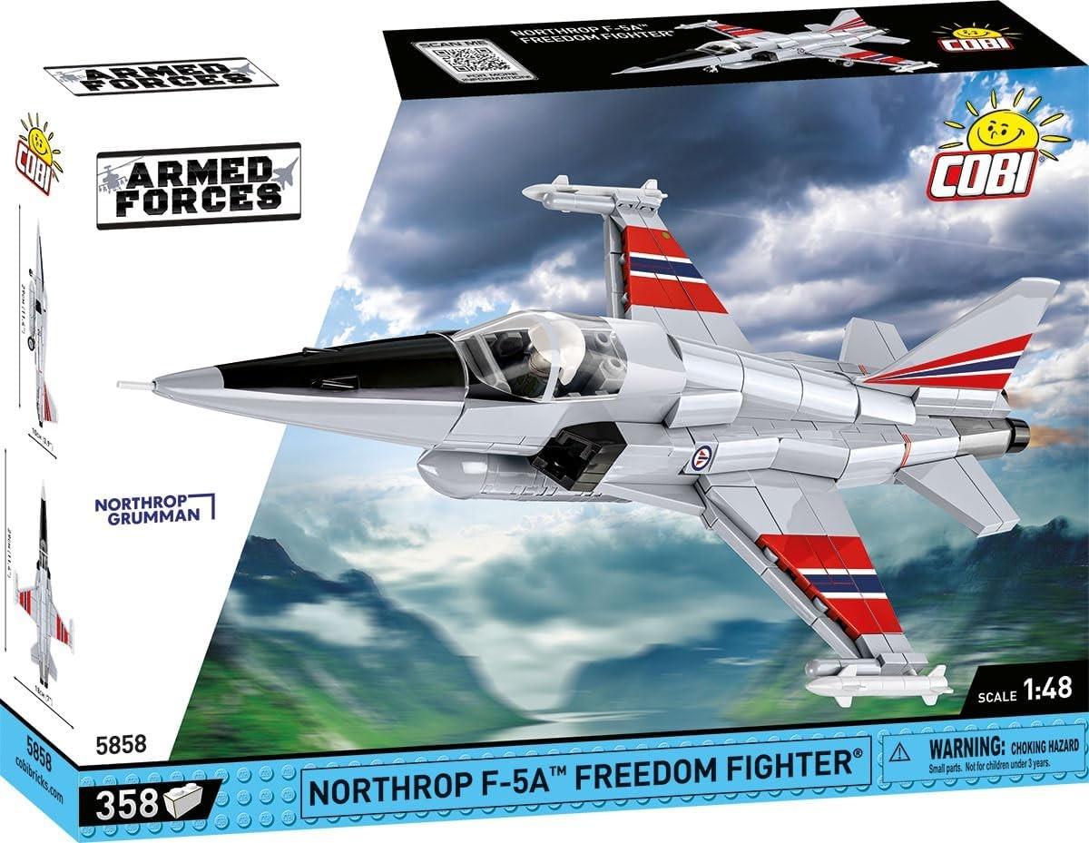 COBI Armed Forces 5858 - Northrop F-5A Freedom Fighter Kampfflugzeug, 1:48 Bausatz, 358 Klemmbausteine