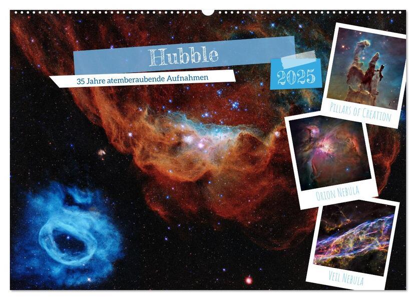 Hubble - 35 Jahre atemberaubende Aufnahmen (Wandkalender 2025 DIN A2 quer), CALVENDO Monatskalender