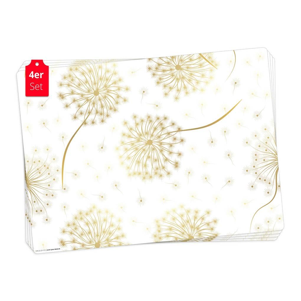 Tischsetmacher Tischsets Goldene Pusteblume, aus hochwertigem Vinyl (4 Stück), 44 x 32 cm