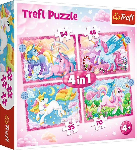 4 in 1 Puzzle - Einhörner