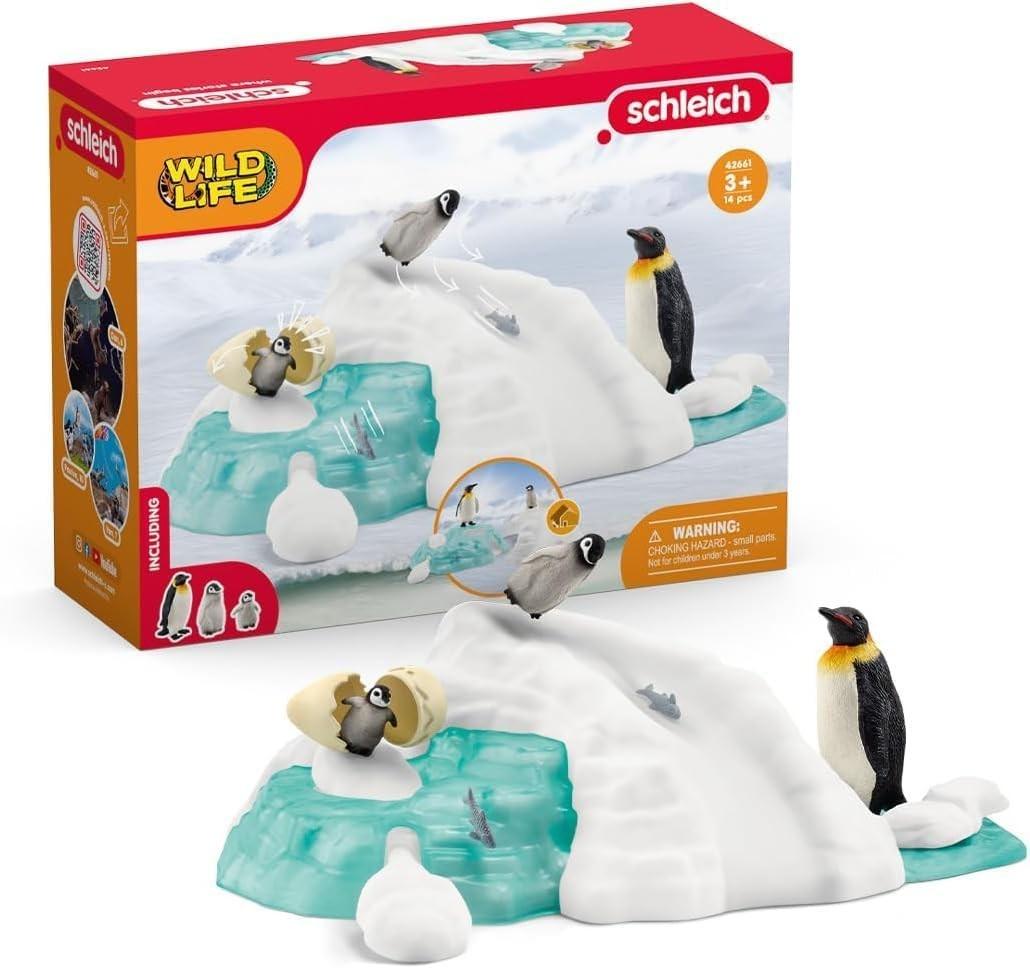 Schleich 42661 - Wild Life, Pinguin-Familienspaß, Spielset