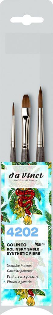 da Vinci Pinselset COLINEO Gouache-Malpinsel, 3er Set