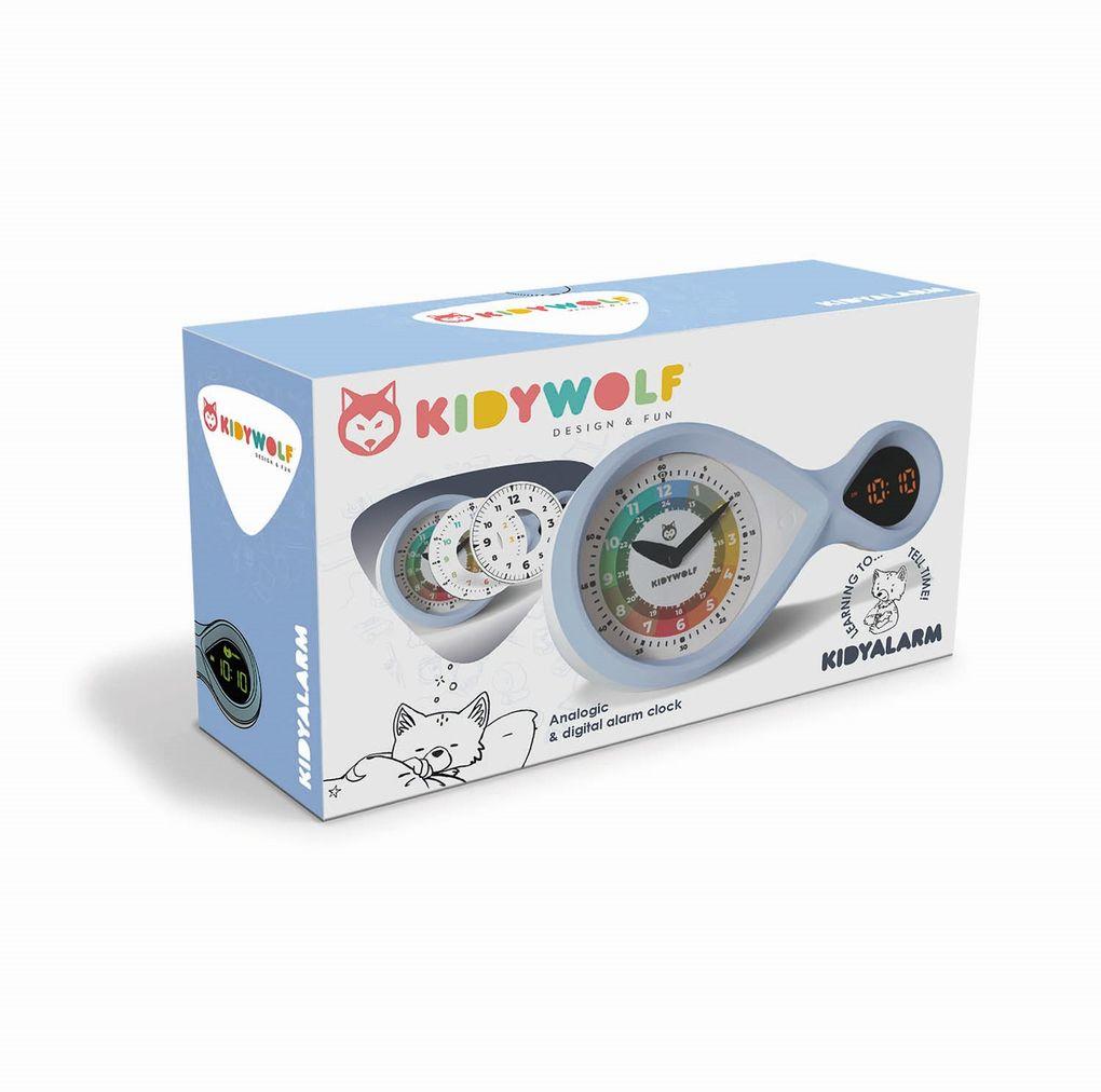 Kidywolf - Analoger & digitaler Wecker hellblau